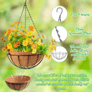 LemonRoad 3 Pack 12 Inch Hanging Baskets for Plants Outdoor Indoor, Metal Hanging Planters with Coconut Fiber Liner Chains and Ceiling Hooks Garden Tools Set for Garden House Patio Decor by GreenHaven Gardens
