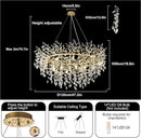 14-Light Modern Large Crystal Chandelier for Dining Room, 48" Round Gold Crystal Tree Branche Chandelier, Living Room Crystal Chandelier, Crystal Chandeliers for High Ceiling,Entryway,Foyer by CozyNest Decor