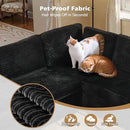 Modular Sectional Sofa, 130.7" L Shaped Couch Set for Living Room, 4-Seater Comfy Cloud Couches with Movable Ottoman, DIY Combination, Plush Corduroy, Black by CozyNest Decor