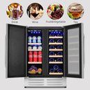 Wine and Beverage Refrigerator,24 Inch Dual Zone Wine Beverage Cooler, Built-in/Freestanding Beer and Wine Fridge with a Powerful Compressor, 20 Bottles and 88 Cans Capacity by CozyNest Decor