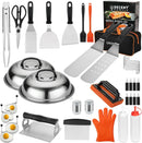 Griddle Accessories Kit - 40PCS Flat Top Grill Tool Set. Griddle Accessories Set with Basting Cover, Spatula, Scraper, Burger Press, Tongs, Cleaning Kit by GreenHaven Gardens