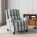UIXE Pushback Recliner Chair Push Back Accent Chair, Fabric Overstuffed Armchair for Living Room, Rivet Trim Club Chair Home Theater Single Sofa Bedroom Reading Seat - Stripe Navy by CozyNest Decor