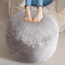 HIGOGOGO Round Stuffed Pouf Ottoman, Corduroy Poufs with Foam Chunk Filling, Furry and Fluffy Pouf Foot Stool Storage Ottoman, 26 X 18 Floor Poufs Foot Rest for Living Room, Grey by CozyNest Decor