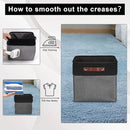 Collapsible Fabric Storage Cubes 11x11 Cube Storage Bins, 4 Pack Closet Baskets Box with Handles for Organizing, Shelf, Toys, Clothes, Home, Office, Nursery (Grey&Black) by CozyNest Decor