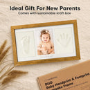 Baby Hand and Footprint Kit - Clay Handprint Keepsake Frame, Newborn Nursery Picture Frame, Personalized New Mom Gifts for Baby Shower & Registry (Golden Wheat) by TinyTreasures Baby Boutique