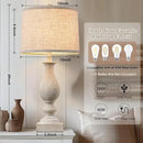 28'' Tall Farmhouse Table Lamps for Living Room, Bedroom Lamps Set of 2 with USB C+A Charging Ports, Rustic Farmhouse Nightstand Lamps for Bedside, Traditional Side Table Lamp with Fabric Shade by CozyNest Decor