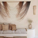 Flber Macrame Wall Hanging Dip Dye Brown Boho Wall Decor Yarn Tapestry Modern Living Room Bedroom Home Wall Decor 57" W x 35" L by CozyNest Decor