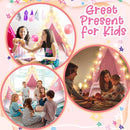 6 Pack Sleepovers Teepee Tent for Kids Bulk with Mattress Sheet Light,Natural Cotton Washable Indoor Play Tent for Birthday Slumber Party Girls Boys Pajama Movie Night Supplies(Light Pink) by TinyTreasures Baby Boutique