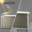 150 Gallon Lockable Resin Deck Box, Waterproof & UV-Resistant Outdoor Storage Box for Outdoor Cushion Storage, Garden Tools & Pool Accessories Storage, Gray by CozyNest Decor