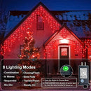 Christmas Icicle Lights Outdoor, 66Ft 640 LED Icicle Lights for Outside with 8 Modes Timers, Waterproof Plug in String Light for House Yard Eave Patio Wedding Party Holiday Decorations, Red by GreenHaven Gardens