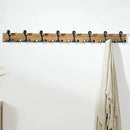 SKOLOO 43-Inch Wood Burnt Coat Rack Wall Mount with 8 Triple Hooks - Ideal for Family Entrances, Classrooms, and Pet Supplies Storage - Perfect Coat Hooks for Wall by CozyNest Decor