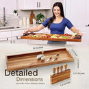 Acacia 36 Inch Extra Large Charcuterie Board with Cheese Knife Set of 4 - Acacia Wood Serving Tray with Handles, Long Charcuterie Board, Large Charcuterie Boards for Party, Wooden Cheese Board by CozyNest Decor