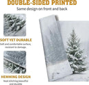 Winter Placemats Set of 4, 12x18 Inch Christmas Pine Tree Snowflake Linen Table Mats Seasonal Washable Farmhouse Place Mats for Kitchen Dining Xmas Holiday Party Decor by CozyNest Decor