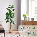 Artificial Fiddle Leaf Fig Tree, 7FT Tall Faux Ficus Lyrata Fake Tree in White Pot, Artificial Tree Indoor Decor, Fiddle Leaf Fig Tree Fake Plant for Home Office Living Room Decoration Modern by CozyNest Decor