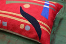 Lumbar Kandinsky Red Abstract Pillow Cover Modern Throw Pillowcase Chair Cushion Contemporary Farmhouse Pillowsham Couch Handembroidered Wool Size 14x20 by CozyNest Decor