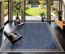 CAMILSON Outdoor Rug, 8x10 Bordered Navy Blue Gray Modern Area Rugs for Indoor and Outdoor Patios, Porches Waterproof Washable Porch Deck Outside Carpet (Bordered Navy, 8 x 10) by CozyNest Decor
