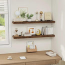 Floating Shelves Wall Shelf 40 Inch, 8 Inch Deep Floating Shelf for Wall, Farmhouse Black Wood Shelves Invisible Bracket for Living Room, Bedroom, Kitchen, 40 x 8 x 1.4 Inch, Set of 2, Rustic Brown by CozyNest Decor