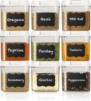 Shazo 9 PC Airtight Food Storage Containers - BPA Free Clear Plastic Snack & Spice Containers with Easy Lock Lids - Kitchen and Pantry Organization for Herbs, Coffee, Tea - 0.5L / 2.1 Cups by CozyNest Decor