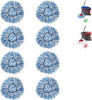 BonusLife 8-Pack Mop Head for O-Ceda RinseClean Spin Mop Refill 2-Tank System Only Easy Cleaning Microfiber Replacement