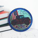 Patriotic Sun Catchers Us Flag - Originally Designed 4th of July Decorations Gifts for Veteran Stained Glass Window Hanging | Patriotic Suncatcher for Men by GreenHaven Gardens
