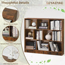 LEYAOYAO 10 Cube Bookshelf with Base,3 Tier Mid-Century Modern Grey Bookcase,Standing Wide Bookshelves Storage Organizer Shelf,Rustic Wood Display Cabinet Book Shelves for Bedroom,Living Room,Office by CozyNest Decor