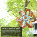 Garden Wind Spinner,Flower Wind Spinner,Outdoor Metal Wind Sculpture & Spinner Large 23 inch Dia 84 inch Height Kinetic Windmill for Garden Yard by CozyNest Decor