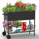 34 × 15 × 31 Inches Raised Garden Bed with Legs/Storage Shelf, Mobile Planter Box for Outdoor Plants, Elevated Garden Bed for Backyard, Balcony, Black by GreenHaven Gardens