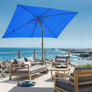 JEAREY 6.5x10 ft Rectangular Patio Umbrellas Outdoor Market Umbrella with Push Button Tilt and Crank, Rectangle Table Umbrella 6 Sturdy Ribs UV Protection for Pool Garden Backyard Deck, Royal Blue by GreenHaven Gardens