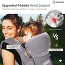 FRUITEAM Baby Carrier Newborn to Toddler, Safety-Certified Baby Waist Stool, Ergonomic 6-in-1 Baby Carrier with Head Support, Adjustable & Removable Baby Holder for All Seasons, Dark Grey by TinyTreasures Baby Boutique