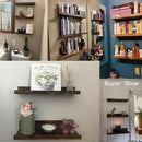 Giftgarden 16 Inch Floating Shelves for Wall Set of 3, Rustic Wall Mounted Picture Ledge Wooden Wall Shelf for Living Room Bedroom Kitchen Bathroom, 3 Different Sizes by CozyNest Decor