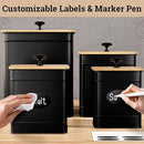 Kitchen Canisters for Countertop Set of 4 with Customizable Chalkboard Labels & Marker Pen - Big Iron Kitchen Canisters with Airtight Lids - Black Canister Set - Flour and Sugar Containers Farmhouse by CozyNest Decor