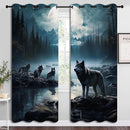Wolf Blackout Curtains for Boys Girl Bedroom Decor,Dreamy Forest Full Moon Wolf Pack Thermal Insulated Grommet Drapes Darkening Window Curtain for Living Room Home 84x63 inch by TinyTreasures Baby Boutique