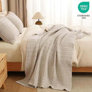 PHF 100% Cotton Waffle Weave Throw Blanket, Soft Lightweight Breathable Cozy Summer Throws for Couch Bed Sofa, Luxury Aesthetic Woven Blanket for Home Decor & Office, 50"x60", Oatmeal by CozyNest Decor