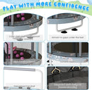 LAMERGE 55" 7-in-1 Round Trampoline for Kids Boys & Girls Ages 1-8, Indoor & Outdoor Trampoline for Fun, Adjustable Height Handrail ＆ Enclosed Safety Net ＆ Durable Designs for Toddlers Children by TinyTreasures Baby Boutique