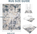 Area Rugs 6x9 Living Room: Washable Rug Modern Abstract Large Rugs Soft Non Slip Neutral Rug Stain Resistant Indoor Carpet for Bedroom Kitchen Dining Room Nursery Home Office Rugs(Black Brown,6'x9') by TinyTreasures Baby Boutique