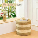 Handwoven Ottoman Pouf, Natural Seagrass Footstool, Round Braided Outdoor Seat with Sturdy Frame, Boho Accent Stool for Patio, Balcony, or Garden (Seagrass White) by CozyNest Decor