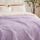 EMME Cotton Blanket Twin XL for Bed Soft Muslin Blankets 66"x90" Lightweight Breathable Layering Bedspread Coverlet All Season Gauze, Lavender by CozyNest Decor