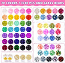 Funtopia 8mm Glass Beads Bracelet Making Kit, 1540pcs 70 Colors Crystal Beads for Jewelry Making, Round Glass Beads for Bracelets and DIY Crafts, Solid and Crackle Colors by TinyTreasures Baby Boutique