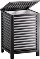 SMIBUY Double Laundry Hamper with Lid, 120L Bamboo Laundry Basket with Removable Liner Bag, 2-Section Clothes Divider Laundry Sorter for Laundry Room, Bathroom, Bedroom (Black) by CozyNest Decor