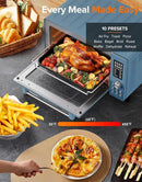 Nuwave Bravo Pro Smart Air Fryer Toaster Oven Combo, Airfryer Convection Oven Countertop, 10-in-1 Functions with Quicker & Even Crisp Technology, 1800W, 50-450°F, PFAS-Free, 21QT, Cozy Blue by CozyNest Decor