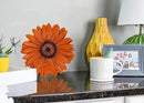 NAT & Jules Gerbera Daisy Flower Shaped Dimensional Indoor Outdoor 12 inch Cast Resin Decorative Garden Stepping Stone, Patio, Walkway Sculpture Yard Art, Orange by CozyNest Decor