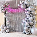 130pcs Metallic Silver Balloons Different Sizes 18" 12" 10" 5" Chrome Silver Balloon Garland Arch Kit for Graduation Birthday Baby Shower Wedding Anniversary New Year Party Decorations by CozyNest Decor