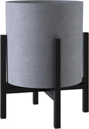 FaithLand Plant Pot 12 inch - Perfectly Fits Mid-Century Modern Plant Stand - Drainage Plug - Gray Planter Pot by GreenHaven Gardens