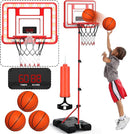 Kids Indoor Basketball Hoop with Scoreboard & Timer,Toddler Adjustable Height Basketball Goal Toy for Outdoor Backyard,Sports Game Play by TinyTreasures Baby Boutique