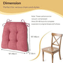 Non Slip Chair Cushions for Dining Chairs Set of 4 Kitchen Chair Cushions 18"x18"x3" Turfted Chair Pads Comfortable and Soft Seat Cushion with Ties (Pink) by CozyNest Decor