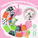Baby Toys 6-12 Months Music Caterpillar Infant Toys Stuffed Animals 0-3-6 Months Teething Tummy Time Sensory Toys with Mirror Rattle&Pull String for Boys Girls Birthday Gifts|Candy Pink,Leafy by TinyTreasures Baby Boutique