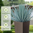 Devoko Resin Tall Planters for Outdoor Plants Set of 2, Large Taper Outdoor Planter Pots with 4 Drainage Holes, Flower Pots Modern Decor for Porch, Patio, Backyard, Home Garden (Brown, 24") by CozyNest Decor