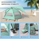 Elegear Beach Tent with Canopy, 1-Second Setup Pop Up Sun Shelter Shade, UPF 50+ UV Protection Silver-Coated Lightweight Portable Beach Cabana by TinyTreasures Baby Boutique