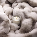 Touchat Luxury 1000GSM Faux Rabbit Fur Throw Blanket, Super Heavy Warm Cozy Grey Blankets for Couch Bed Sofa, Ruched Plush Fuzzy Elegant Soft Reversible Mink Blanket for Living Room Bedroom by CozyNest Decor