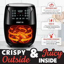Gourmia Air Fryer 6 QT Digital – Guided Cooking with 12 One‑Touch Presets, FryForce 360 Large XL Basket, Touchscreen, Dishwasher‑Safe Accessories, Healthy No‑Oil Cooking GAF686 by CozyNest Decor